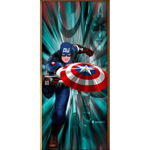 Adesivo para Porta Infantil Capito Amrica Mod. 2