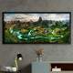 Quadro Decorativo Slim Paisagem Vilarejo e Montanhas