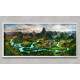 Quadro Decorativo Slim Paisagem Vilarejo e Montanhas