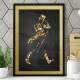 Quadro Decorativo S�mbolo Whisky Dourado