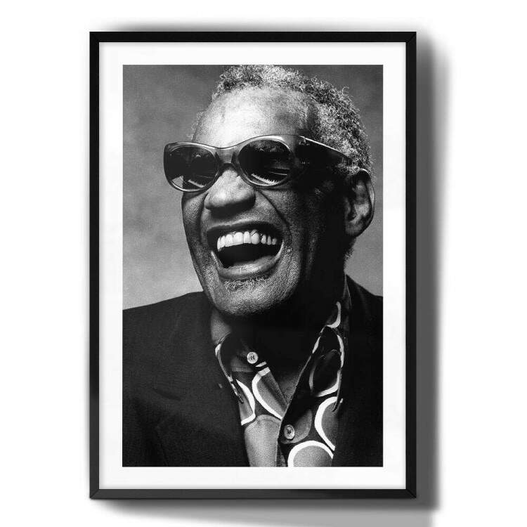 Quadro Decorativo Ray Charles Preto e Branco