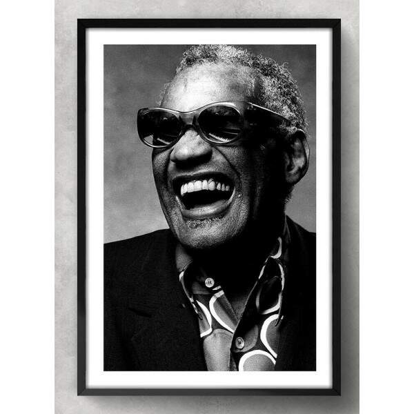 Quadro Decorativo Ray Charles Preto e Branco