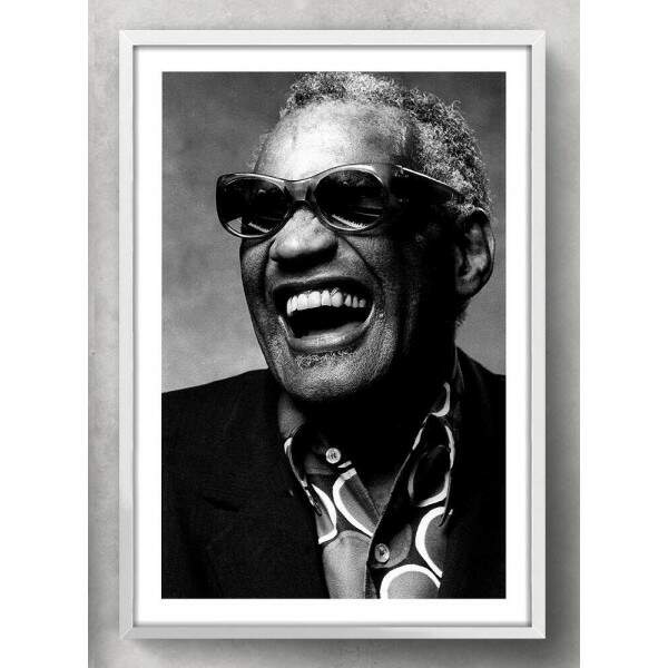 Quadro Decorativo Ray Charles Preto e Branco