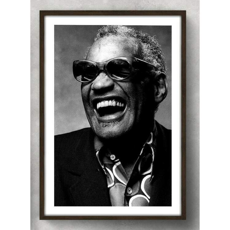 Quadro Decorativo Ray Charles Preto e Branco