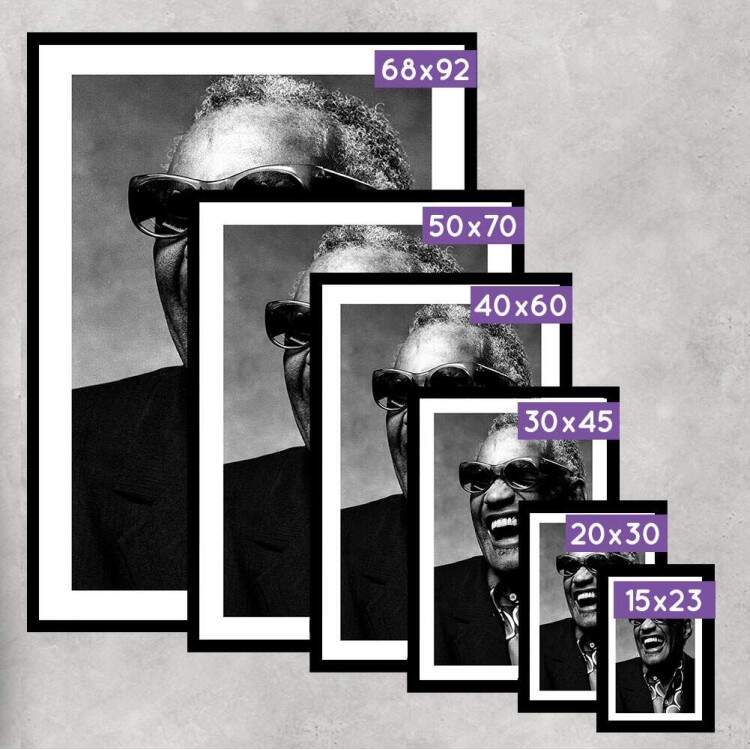 Quadro Decorativo Ray Charles Preto e Branco