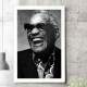 Quadro Decorativo Ray Charles Preto e Branco