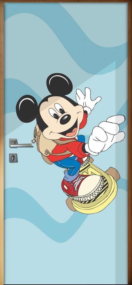 Adesivo para Porta Infantil Mickey Skatista
