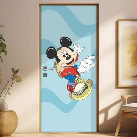 Adesivo para Porta Infantil Mickey Skatista