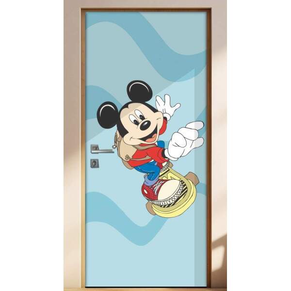 Adesivo para Porta Infantil Mickey Skatista