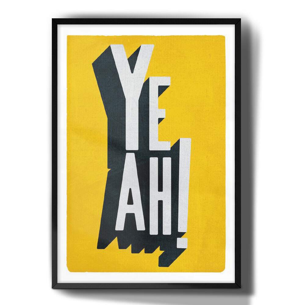 Quadro Decorativo YeAh Fundo Amarelo