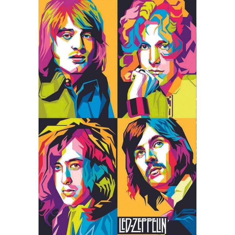 Placa Decorativa Led Zeppelin Pop Art 01