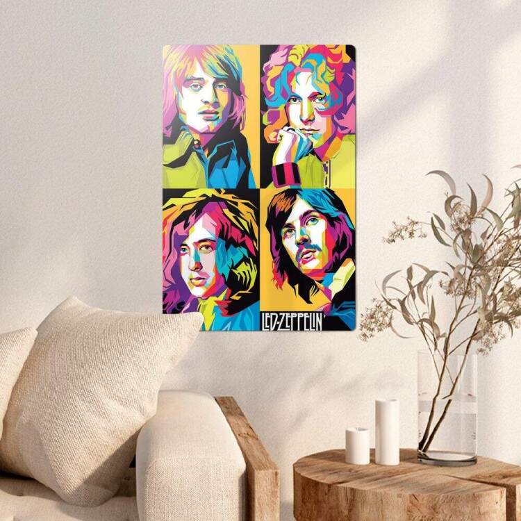 Placa Decorativa Led Zeppelin Pop Art 01