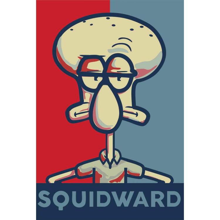 Placa Decorativa Squidward Lula Molusco Pop Art