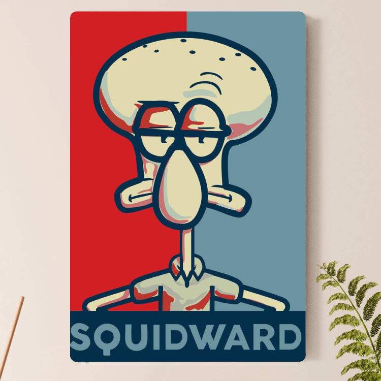 Placa Decorativa Squidward Lula Molusco Pop Art