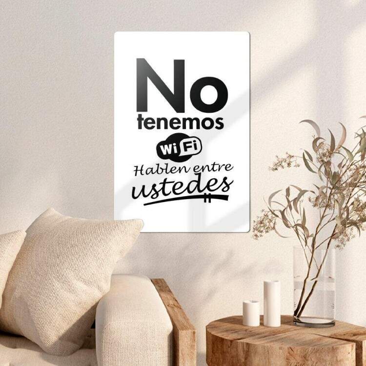 Placa Decorativa No Tenemos Wifi Hablen Entre Ustedes