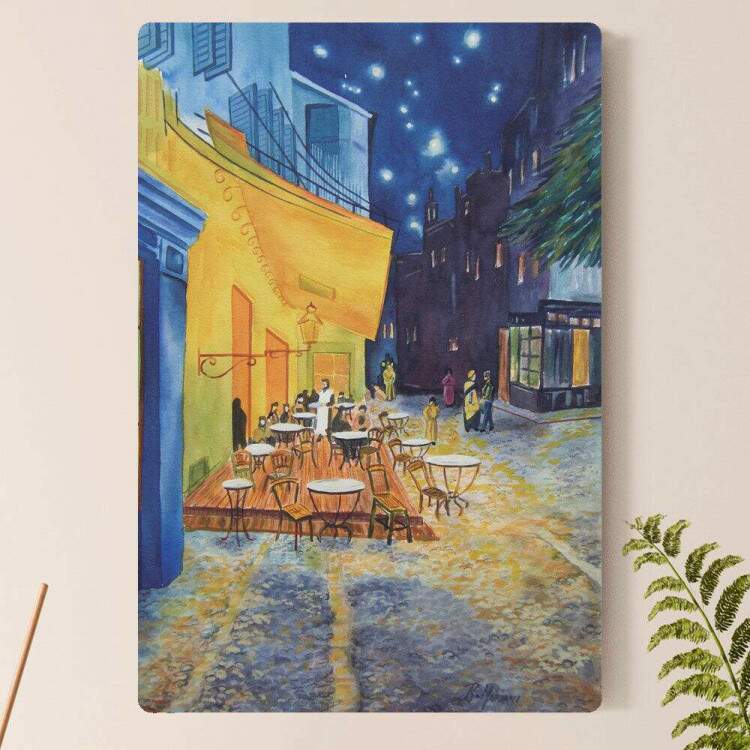 Placa Decorativa Pintura Mesa de Bar Van Gogh