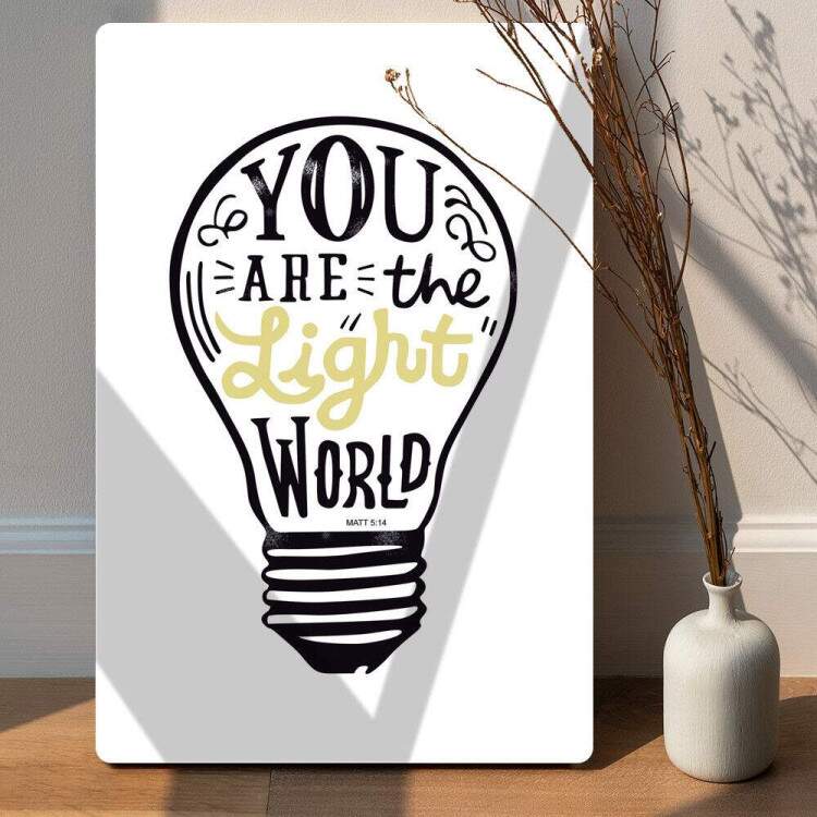 Placa Decorativa You Are The Light Of The World