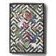 Quadro Decorativo Abstrato Aves Coloridas e Losangos