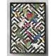 Quadro Decorativo Abstrato Aves Coloridas e Losangos