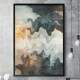 Quadro Decorativo Abstrato M�rmore Tons de Verde e Dourado 02