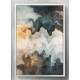Quadro Decorativo Abstrato M�rmore Tons de Verde e Dourado 02