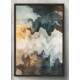 Quadro Decorativo Abstrato M�rmore Tons de Verde e Dourado 02