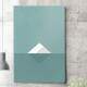Quadro Decorativo Minimalista Tri�ngulos Branco e Verde