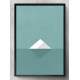 Quadro Decorativo Minimalista Tri�ngulos Branco e Verde