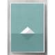 Quadro Decorativo Minimalista Tri�ngulos Branco e Verde