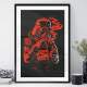 Quadro Decorativo Darth Vader Vermelho e Preto Fumando