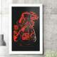 Quadro Decorativo Darth Vader Vermelho e Preto Fumando