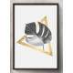 Quadro Decorativo Minimalista Folha e Tri�ngulo Dourado