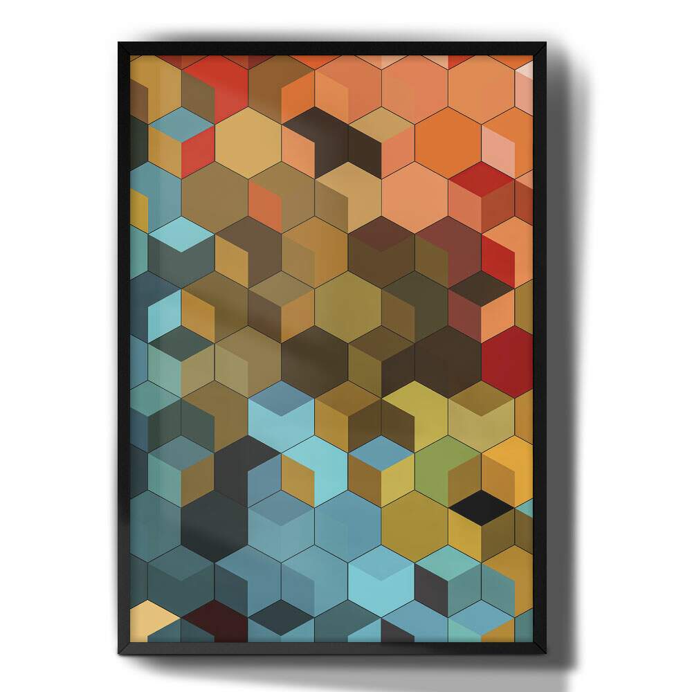Quadro Decorativo Abstrato Geom�tricos Coloridos