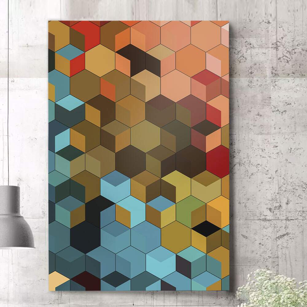 Quadro Decorativo Abstrato Geom�tricos Coloridos