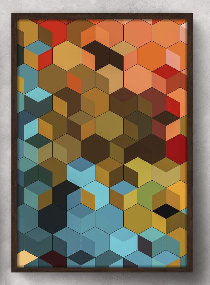 Quadro Decorativo Abstrato Geom�tricos Coloridos
