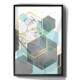 Quadro Decorativo Abstrato Geom�tricos Tons de Azul Cinza e Dourado