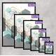 Quadro Decorativo Abstrato Geom�tricos Tons de Azul Cinza e Dourado