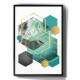 Quadro Decorativo Abstrato Geom�tricos Tons de Verde e Dourado