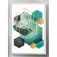 Quadro Decorativo Abstrato Geom�tricos Tons de Verde e Dourado