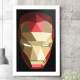 Quadro Decorativo Homem de Ferro Face Poligonal