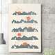 Quadro Decorativo Desenho Montanhas e P�r do Sol