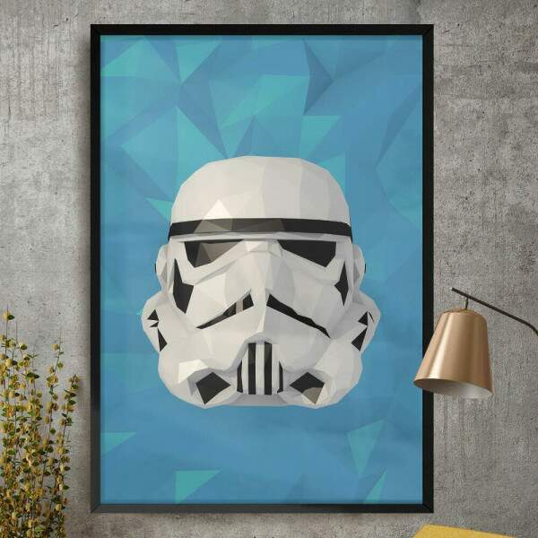 Quadro Decorativo Star Wars Stormtrooper Poligonal