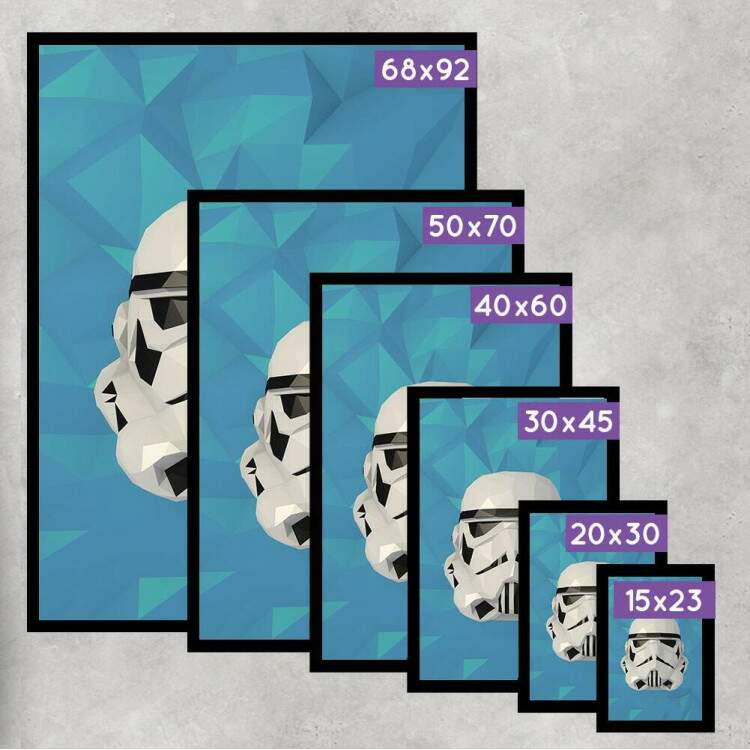 Quadro Decorativo Star Wars Stormtrooper Poligonal