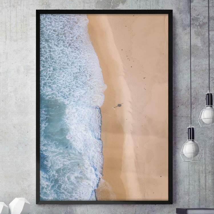 Quadro Decorativo Praia e Mar Vistos de Cima