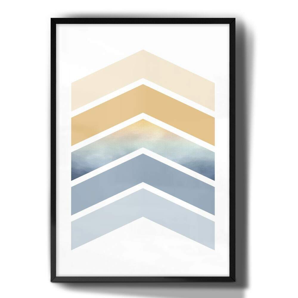 Quadro Decorativo Setas Laranja e Azul