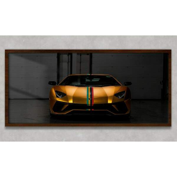 Quadro Decorativo Slim Lamborghini Dourada