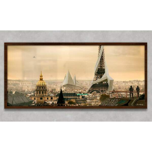 Quadro Decorativo Slim Pintura Paris no Futuro