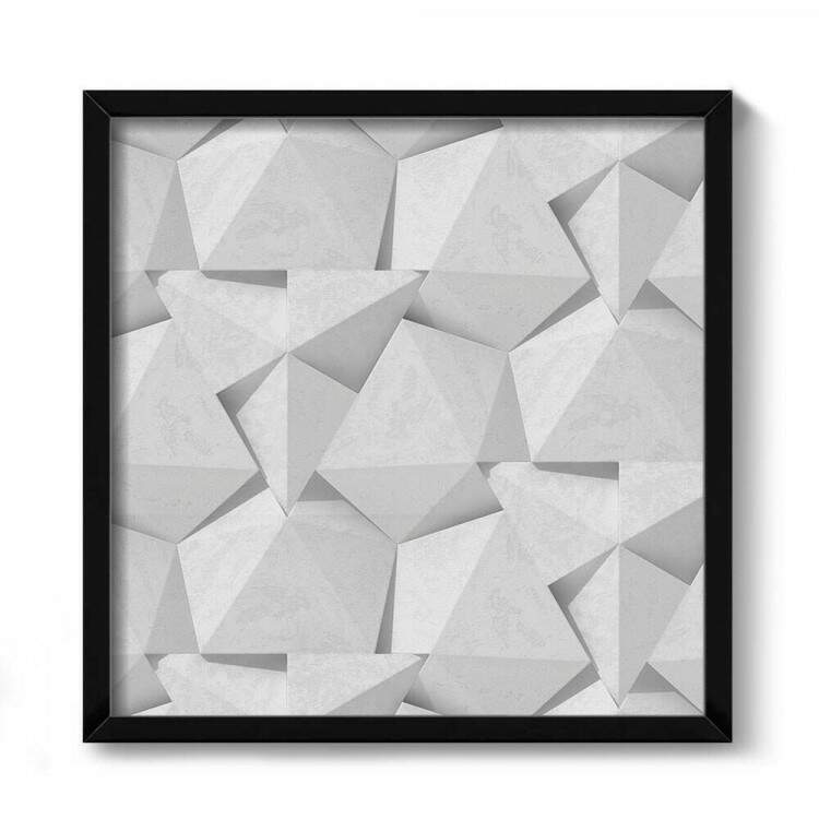 Quadro Decorativo Quadrado Abstrato Branco 3D