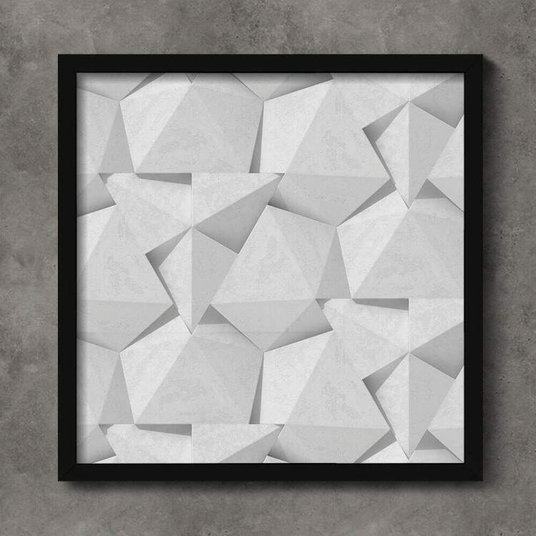 Quadro Decorativo Quadrado Abstrato Branco 3D