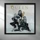 Quadro Decorativo Quadrado Banda Queen Preto Branco e Dourado